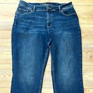 Maurice's M Jeans High-Rise Curvy 18W Women's straight Denim Blue Stretch 36x31